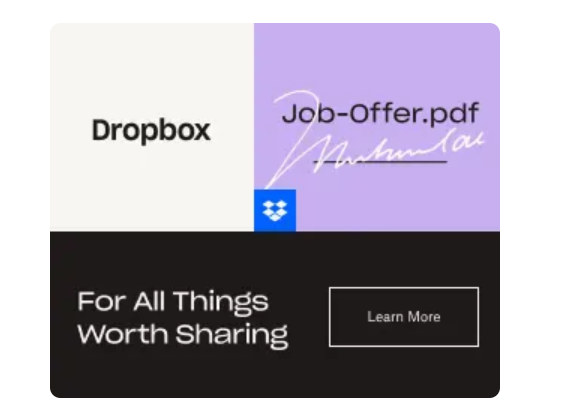 Dropbox banner ad